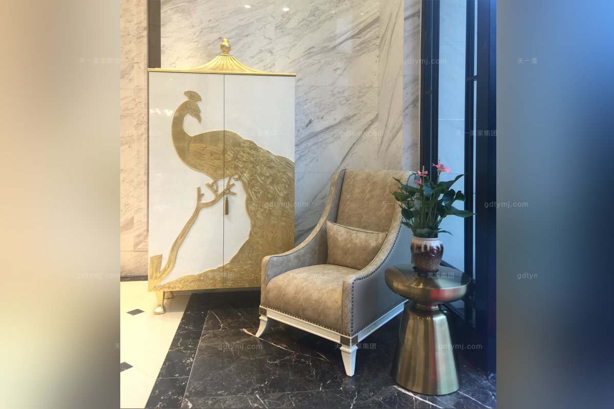 五星级酒店家具水多视频直播家俱工程法式贝母漆装饰柜