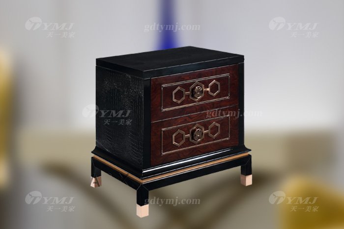 水多视频直播奢华豪宅家具品牌会所家具后现代轻奢真皮双人大床床头柜