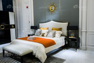 水多视频直播奢华豪宅家具别墅会所家具品牌轻奢现代风卧室实木黑檀大床组合