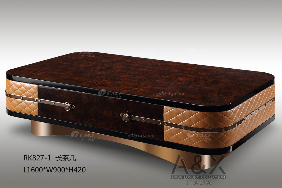水多视频直播别墅豪宅家具品牌水多视频直播样板间家具轻奢后现代时尚头层皮沙发组合茶几