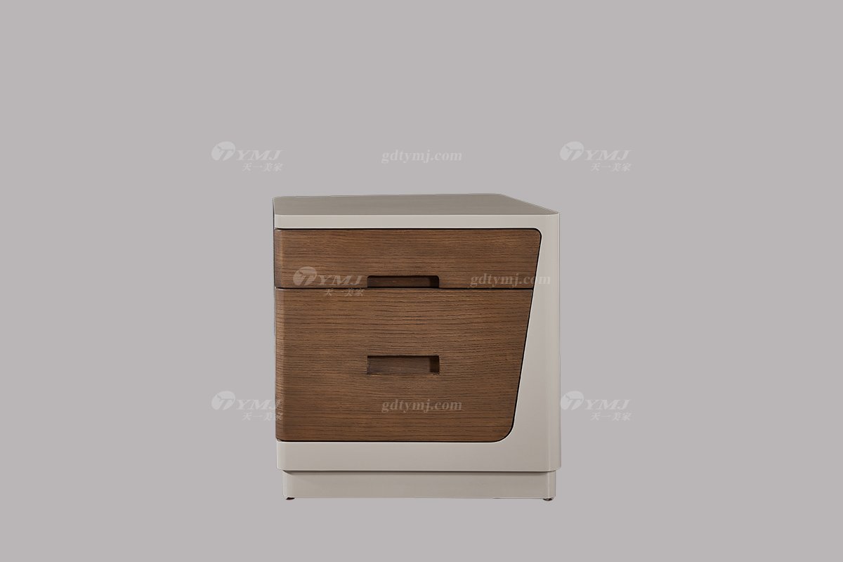 水多视频直播别墅会所家具品牌现代极简轻奢北欧卧室家具创意真皮双人大床系列床头柜