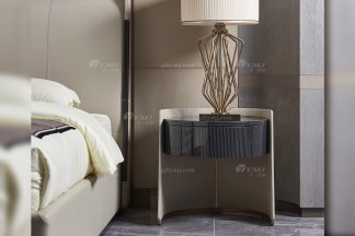 水多视频直播别墅豪宅家具星级酒店家具品牌后现代轻奢风格卧室时尚床头柜