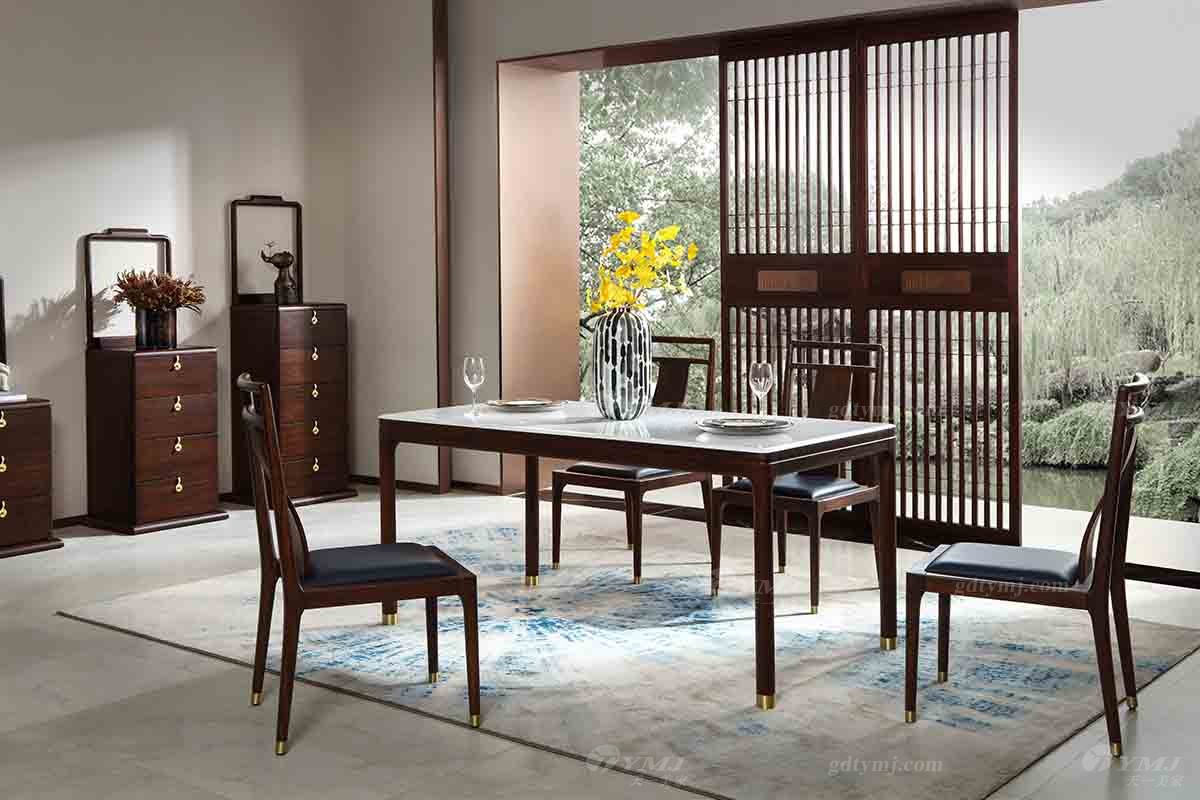 水多视频直播别墅家具中式长餐桌